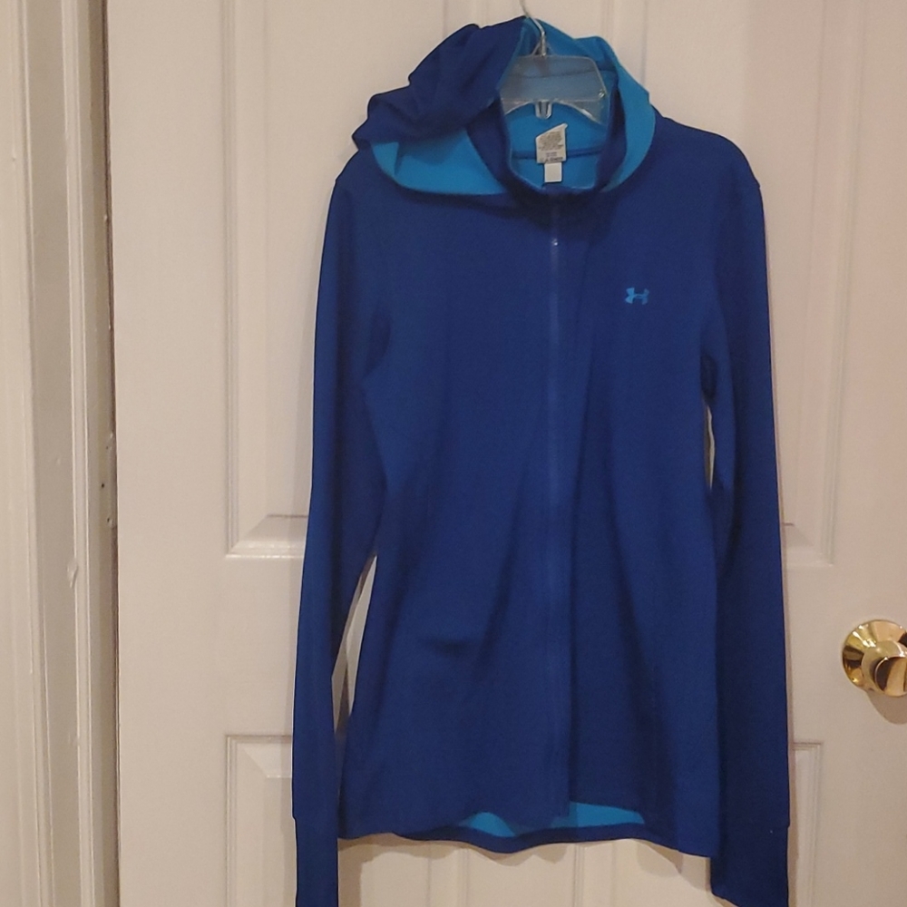 3/25 Underarmour blue fleece lined zipped up hoodie